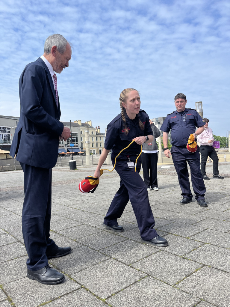 Members of South Wales Fire and Rescue Service demonstrated water ...